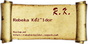 Rebeka Káldor névjegykártya